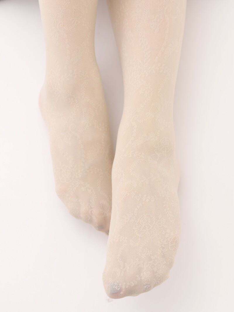 Flower Lace Pattern Tights 60D