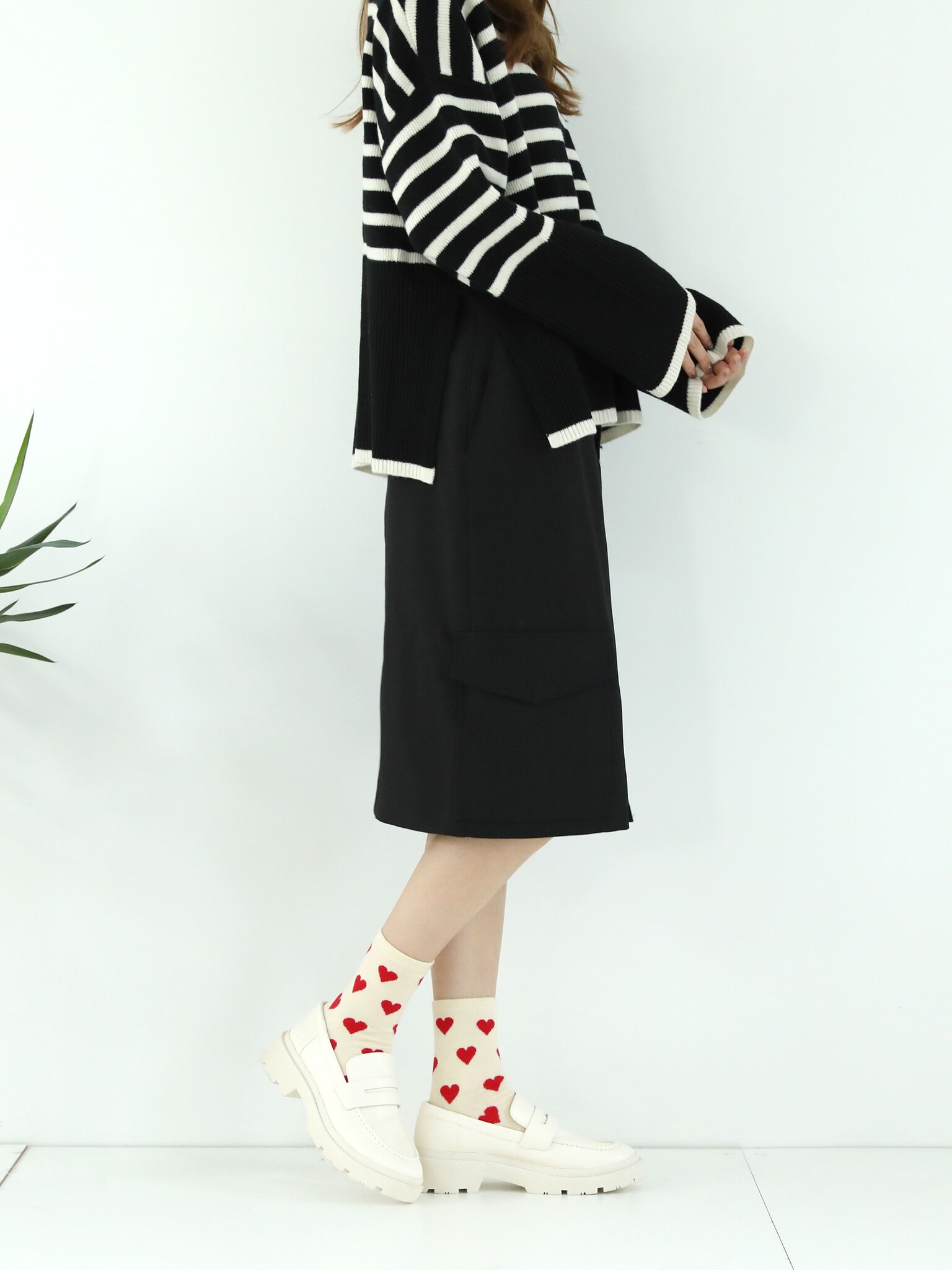 Wool Mix Heart Low Crew Socks