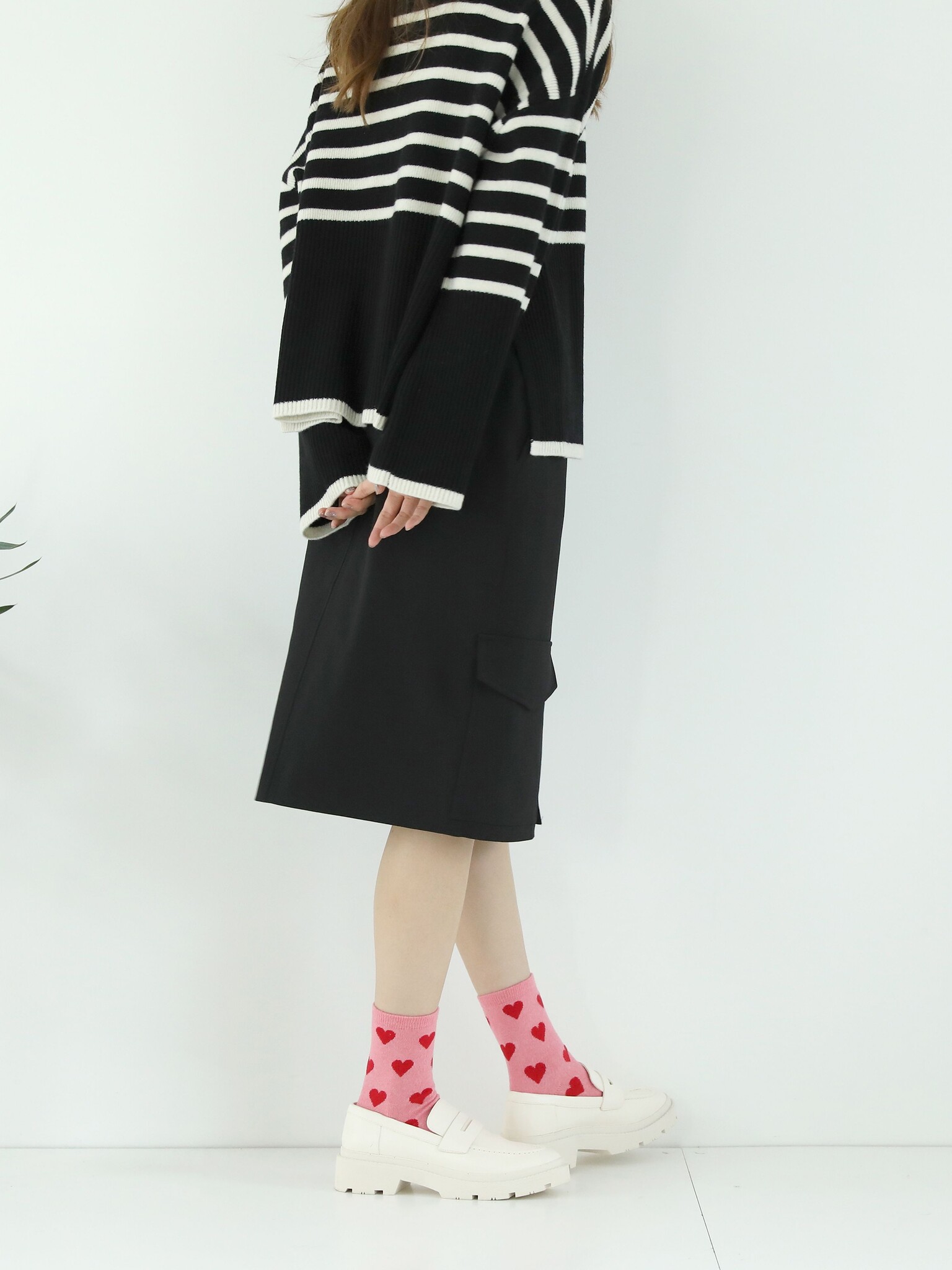 Wool Mix Heart Low Crew Socks