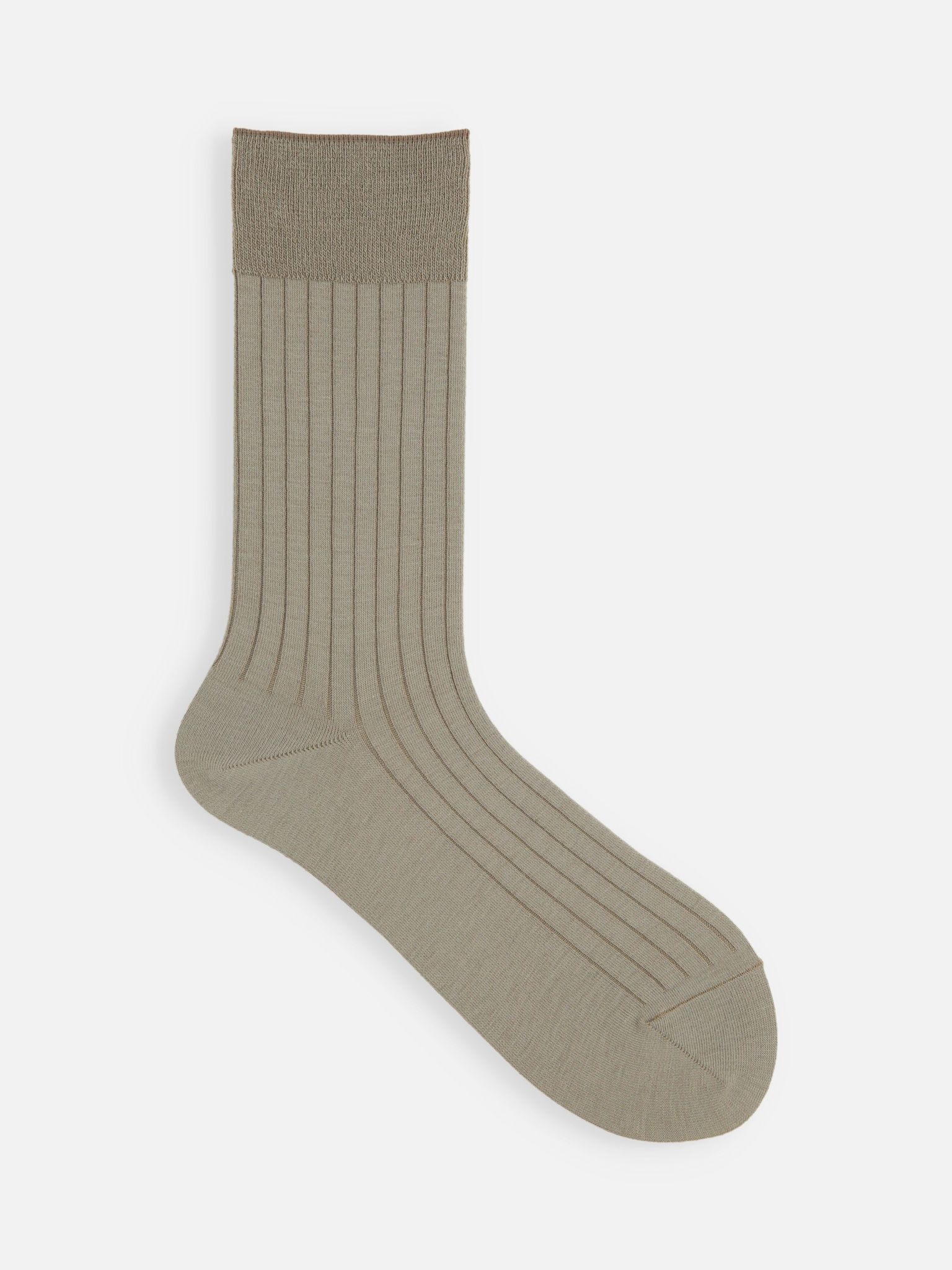 Calcetines medios 3/4 lisos Lana Merino canalé fino 9x2