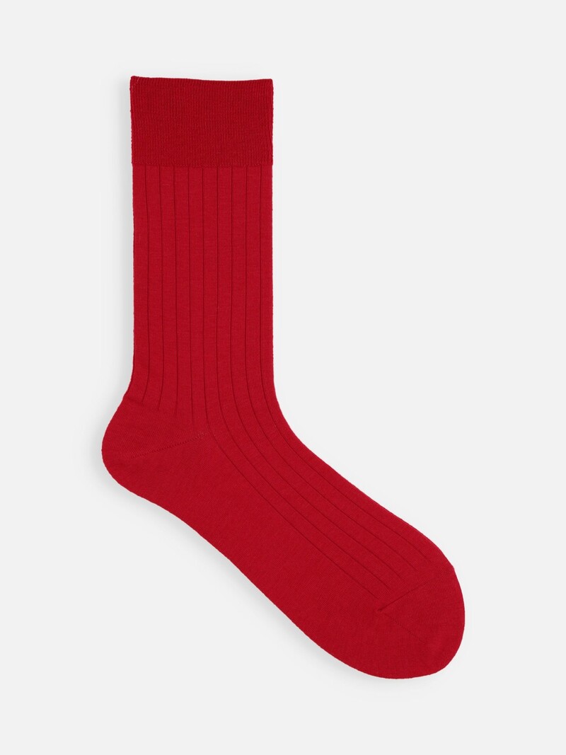 Fein gerippte 3/4-Socken aus Merinowolle