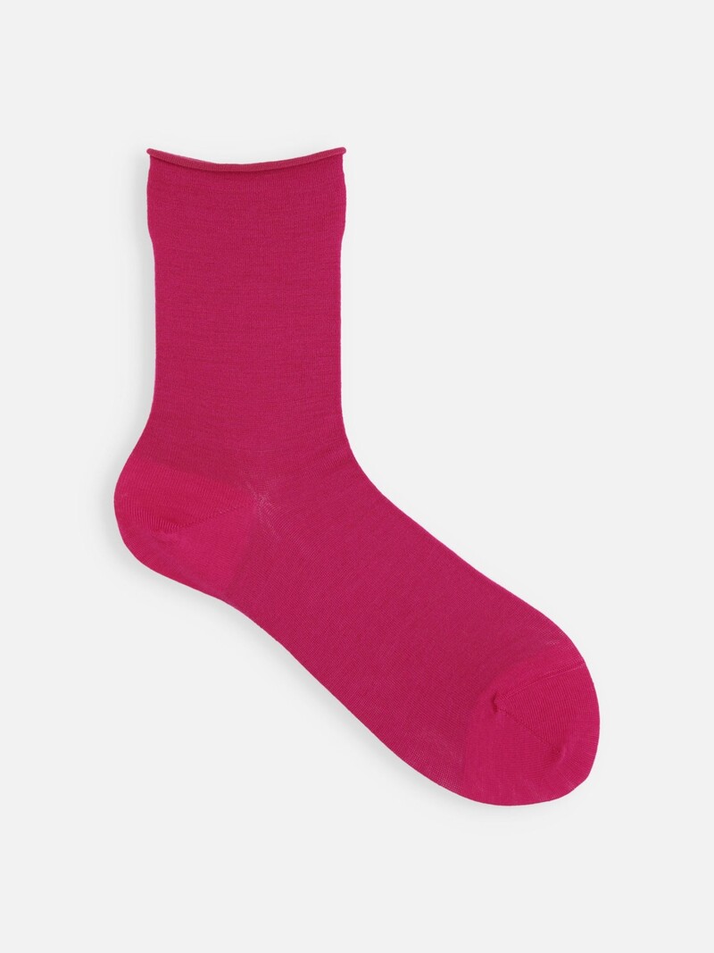 Calzini in pregiata lana merino con bordo arrotolato S