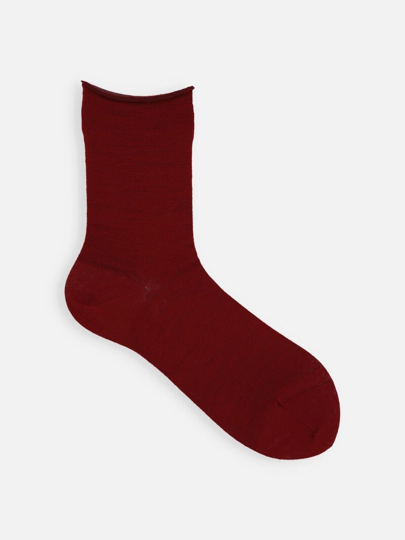 Calzini in pregiata lana merino con bordo arrotolato S