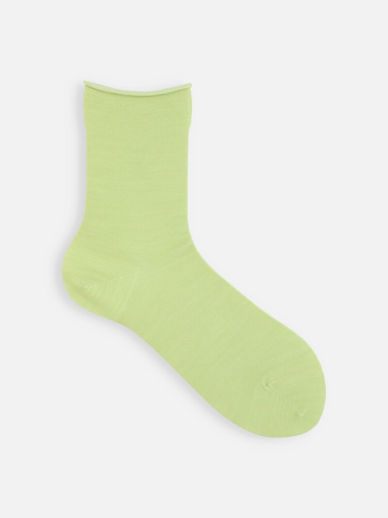 Meias finas de lã Merino premium com borda enrolada S