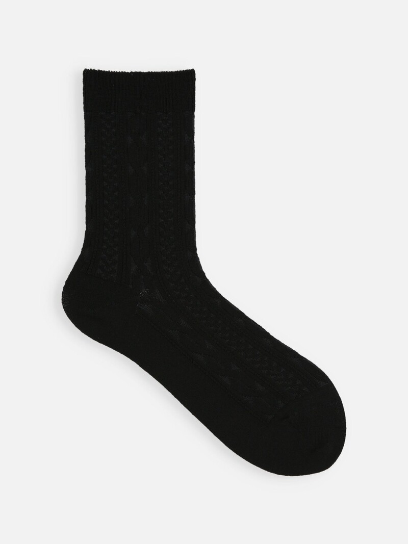Calza in lana antipilling con motivo ritorto