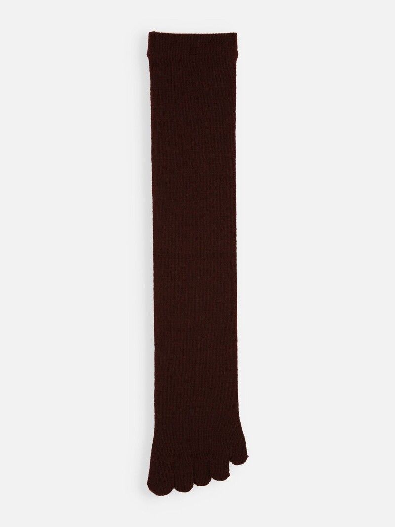 Meia de lã Merino fina premium com 5 dedos de altura