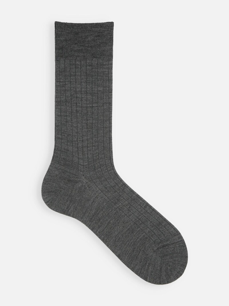 Meias caneladas de lã merino até a panturrilha 6x2 M