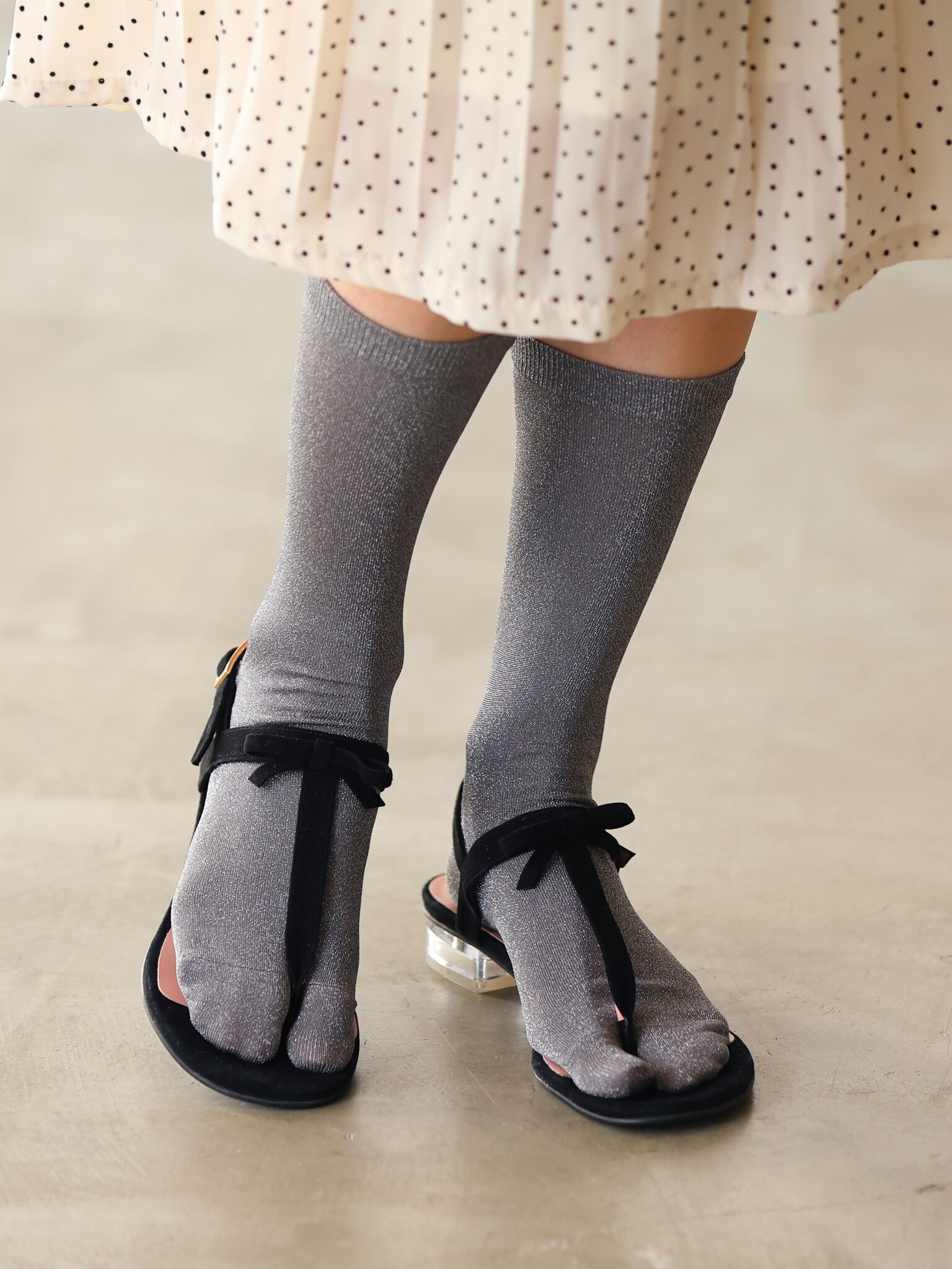 Mi-chaussette Tabi lamé fine