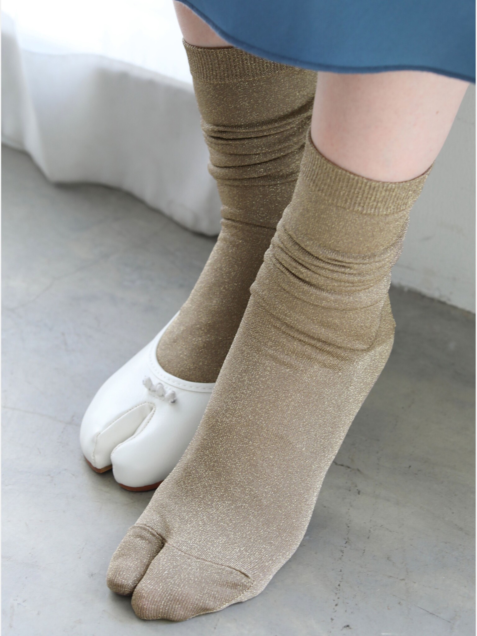 Mi-chaussette Tabi lamé fine