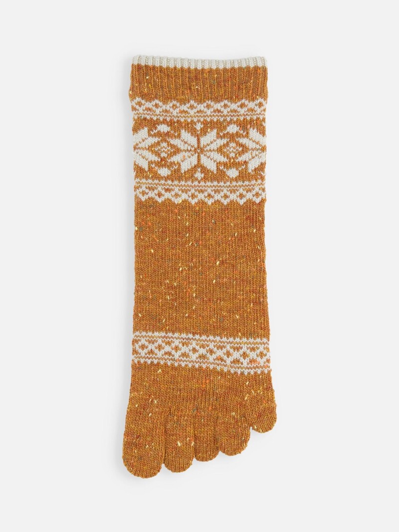 Meia meia jacquard floco de neve com 5 dedos S