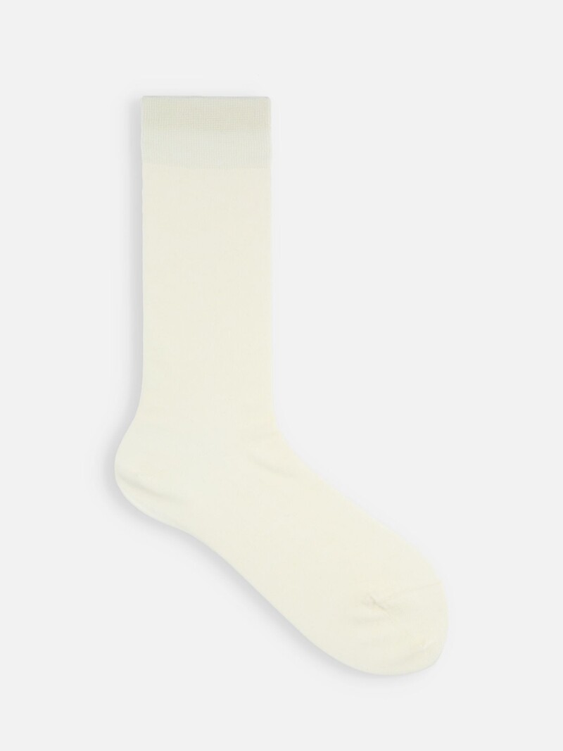 Meias médias de lã merino fina premium em cor lisa