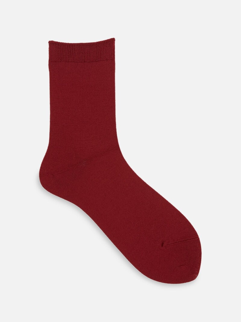 Luxe Merino Wool Plain Low Crew Socks