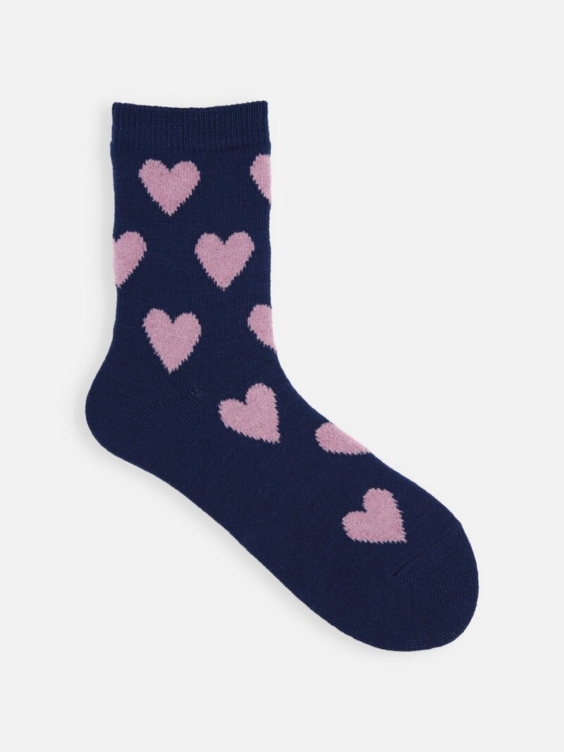 Wool Mixed Heart Low Crew Socks