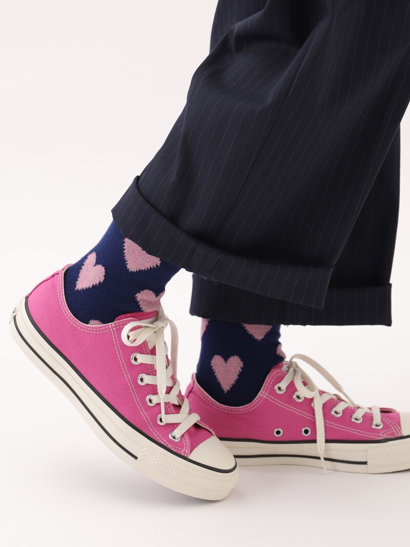 Wool Mixed Heart Low Crew Socks