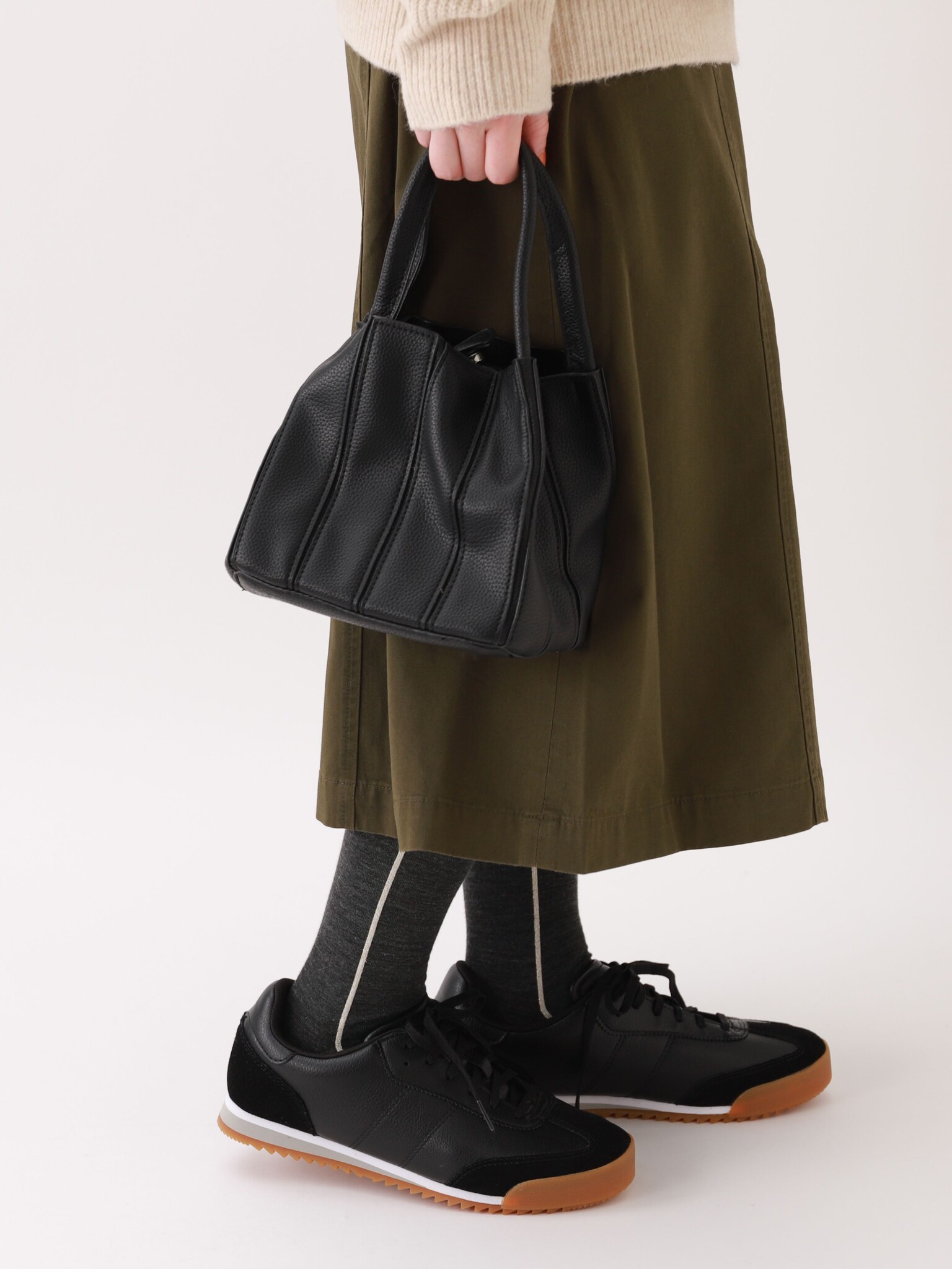 Calcetín alto de lana merino, lino vertical, laminado