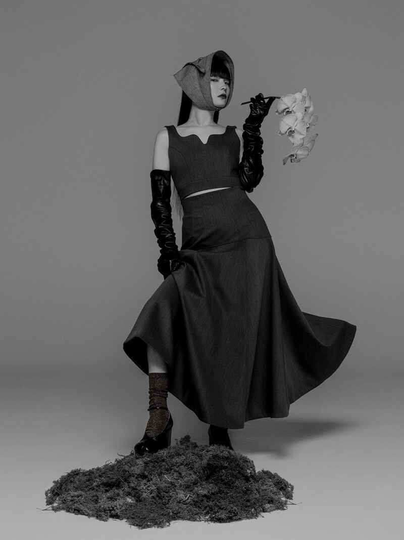 Calcetín medio Tabi lamé de Lyocell Collab Kozue