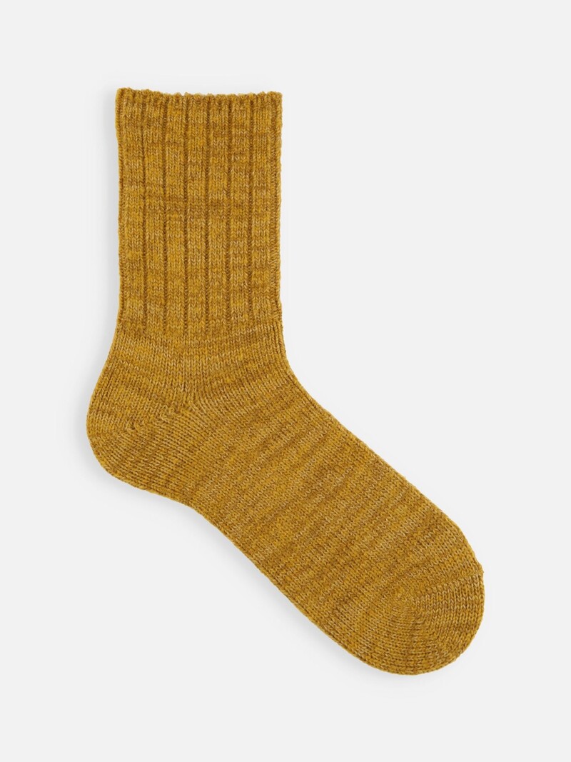 Calcetines cortos canalé mezcla lana lisos