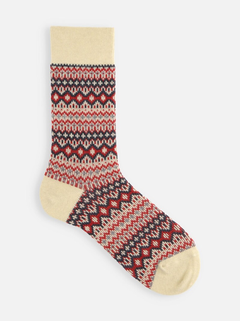 Fair Isle halfhoge sokken van wollen jacquard M