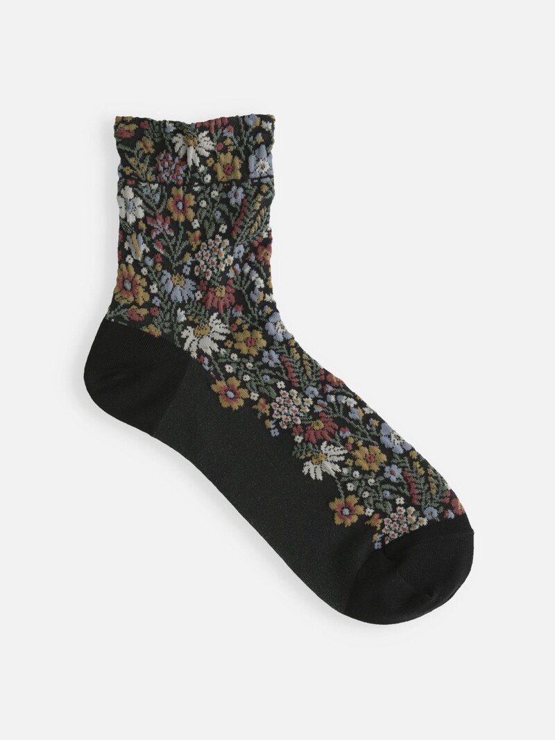 Calcetín estampado botánico en relieve M