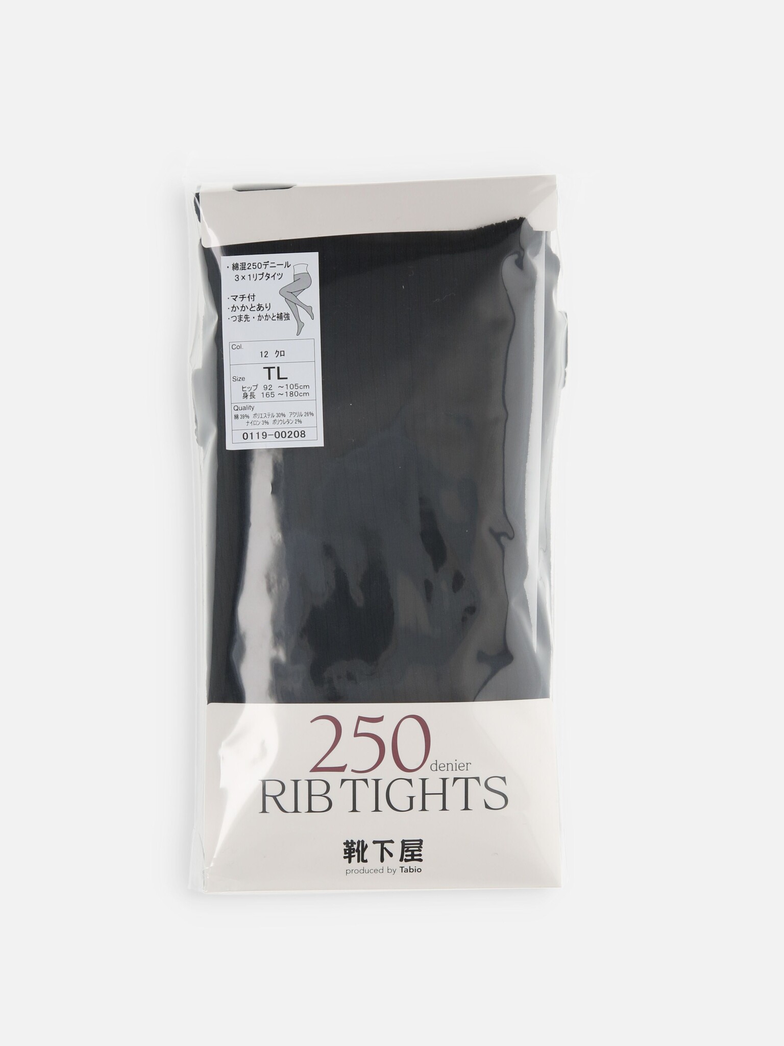 Collant côtes 3x1 en coton 250D TL