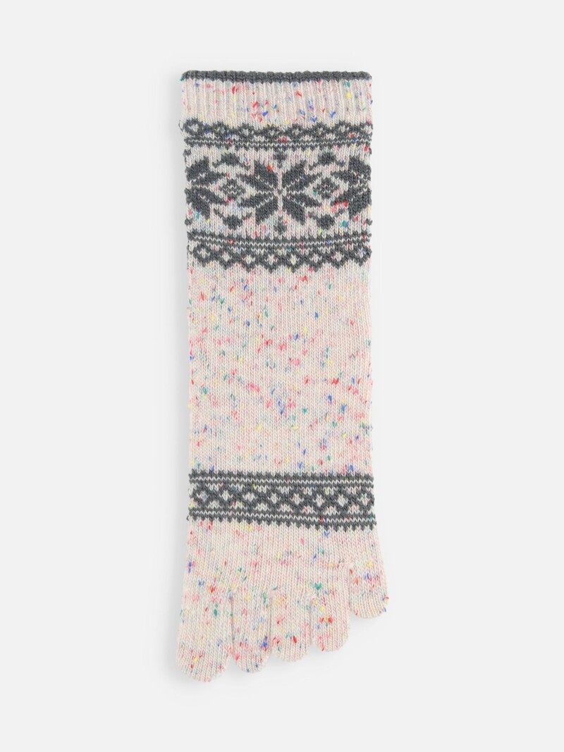 Meia meia jacquard floco de neve com 5 dedos S