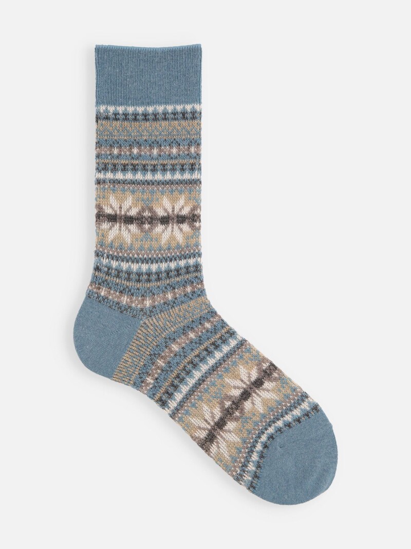 Medias medias de lana de cordero Fair Isle M