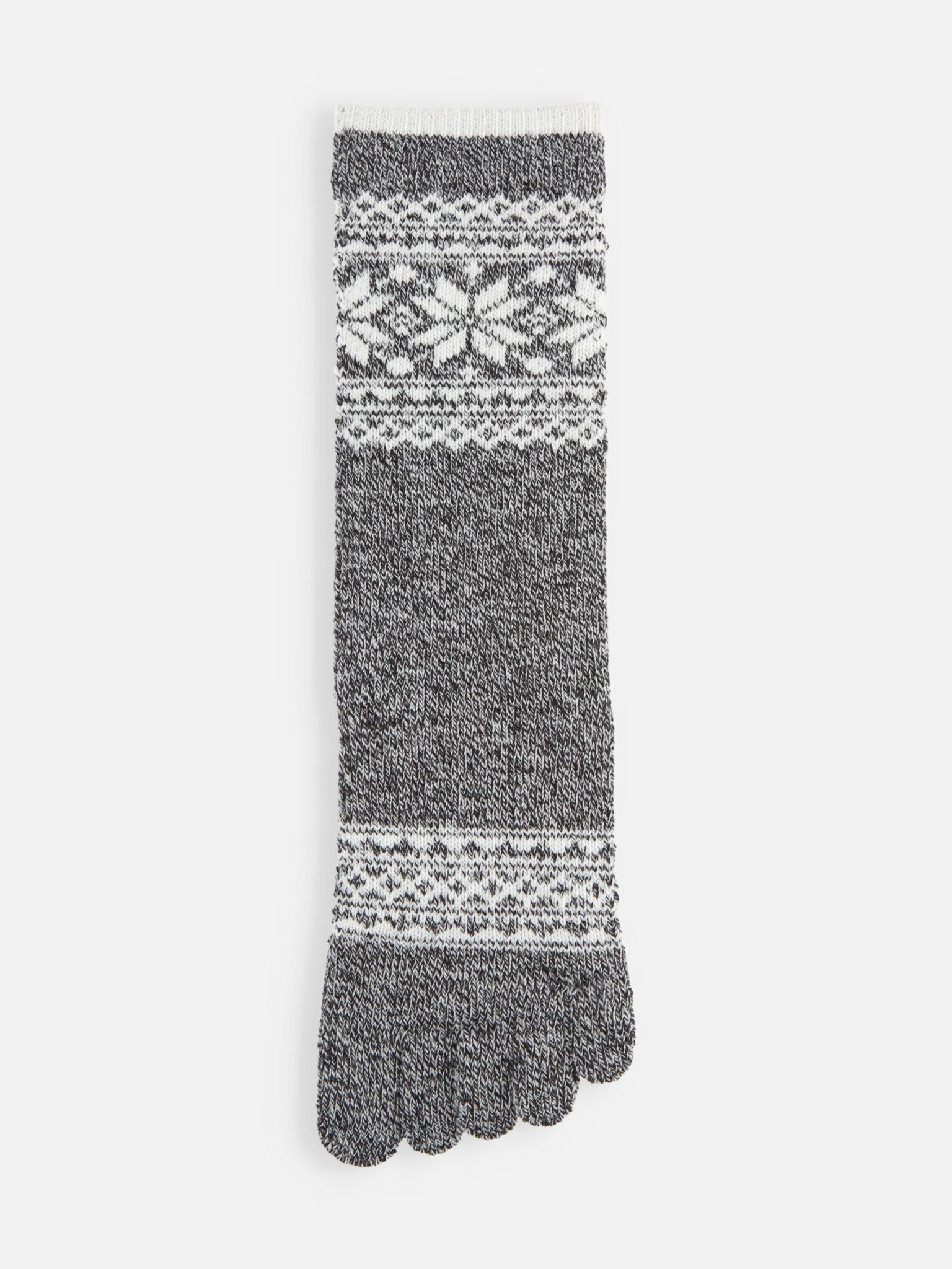 Meias médias de 5 dedos jacquard floco de neve M