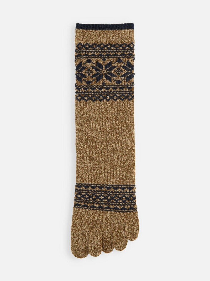 Medias medias de 5 dedos en jacquard copo de nieve M