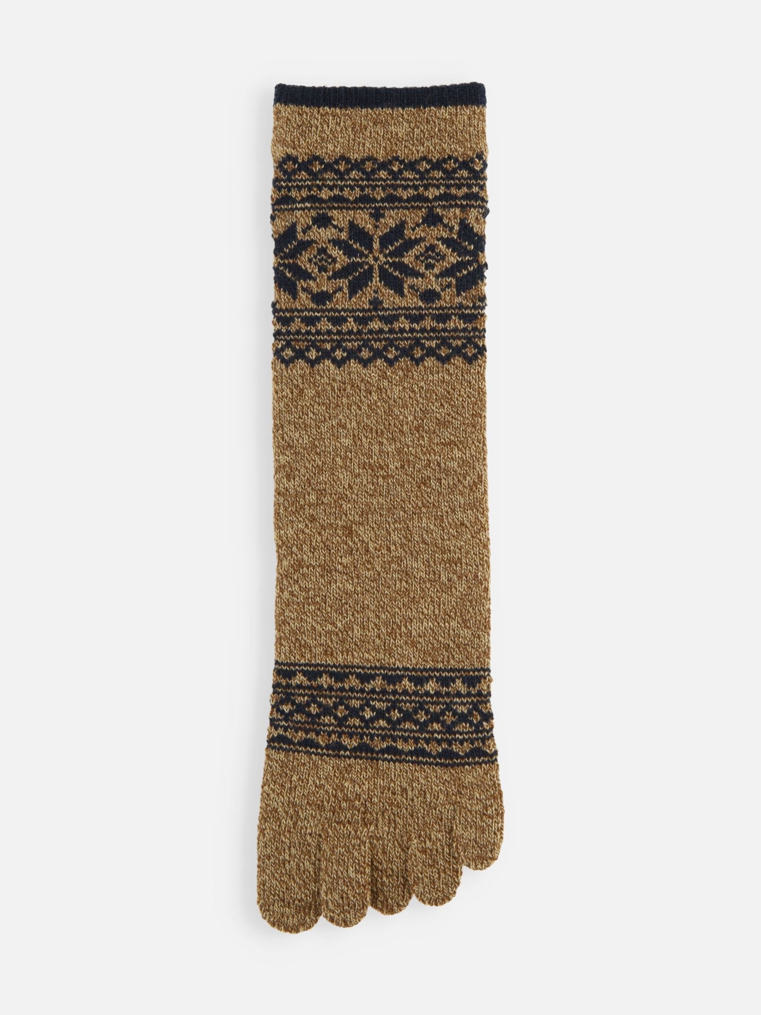 Meias médias de 5 dedos jacquard floco de neve M
