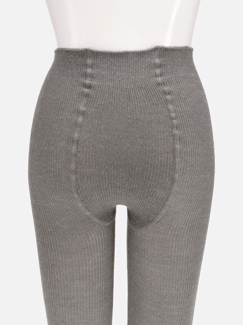 Meia-calça angorá com nervuras 400D mista e solta