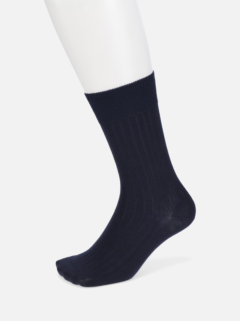 Meias intermédias de lã com nervuras Merino 6x2 L