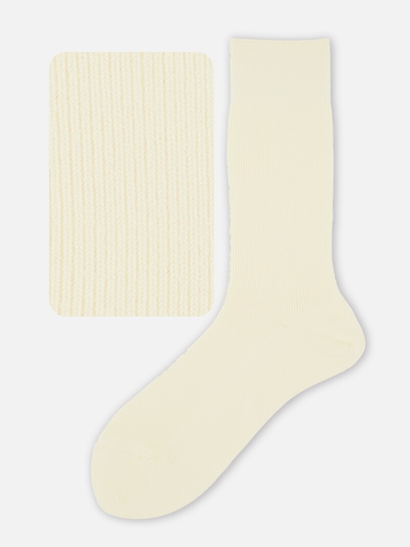 Mi-chaussette laine Mérinos luxe côtes 1x1 M