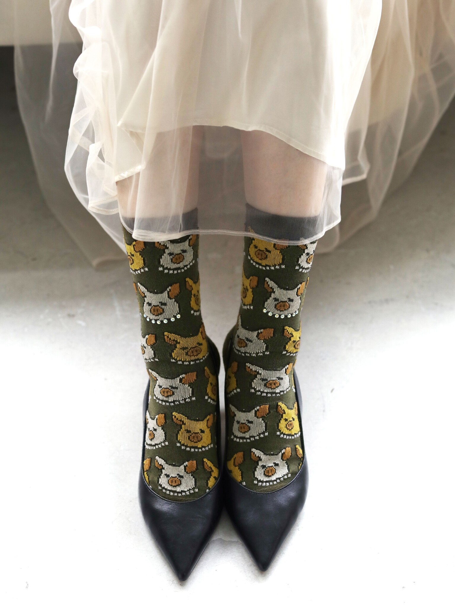 Calcetín Madam Cochon mezcla de lana