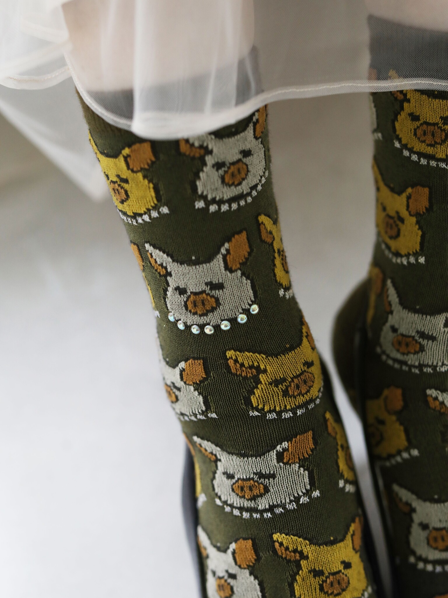 Calcetín Madam Cochon mezcla de lana