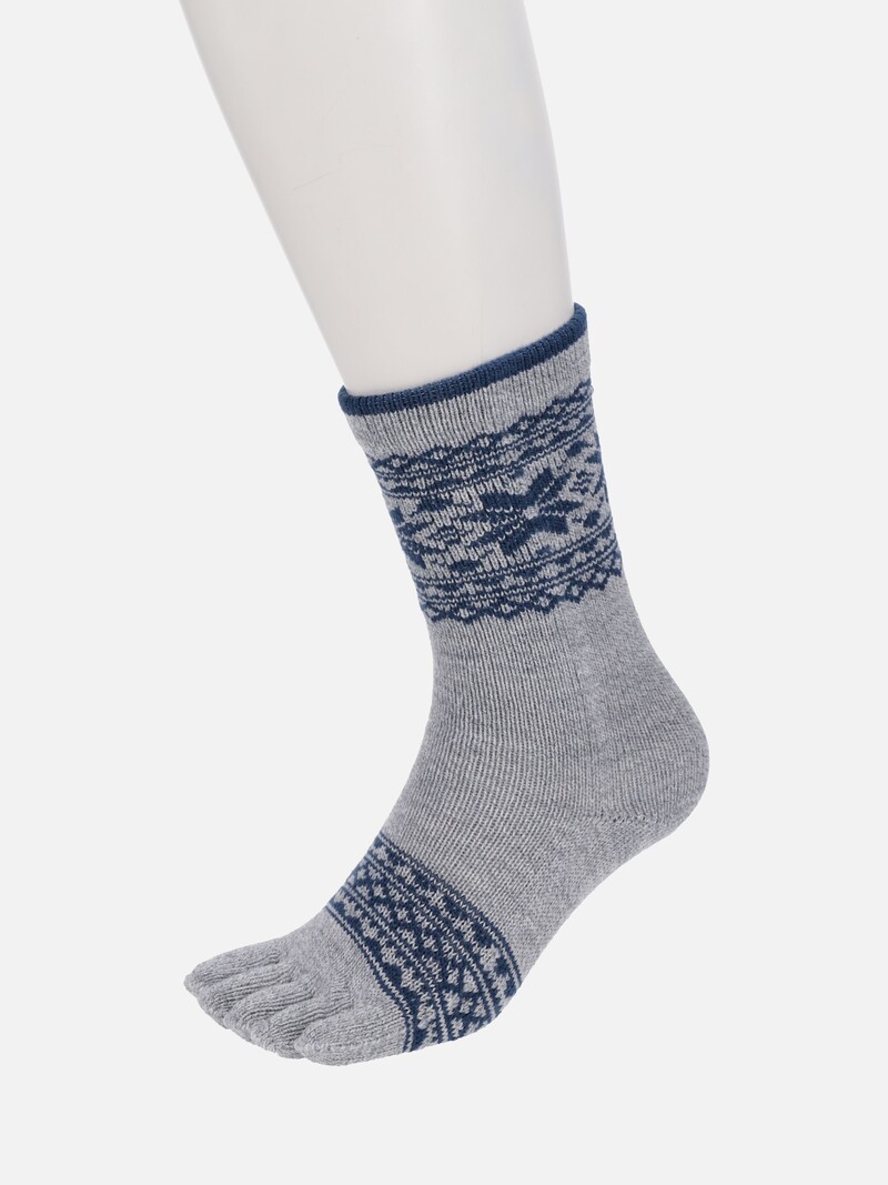 Calzini 5 dita in jacquard con fiocchi di neve M