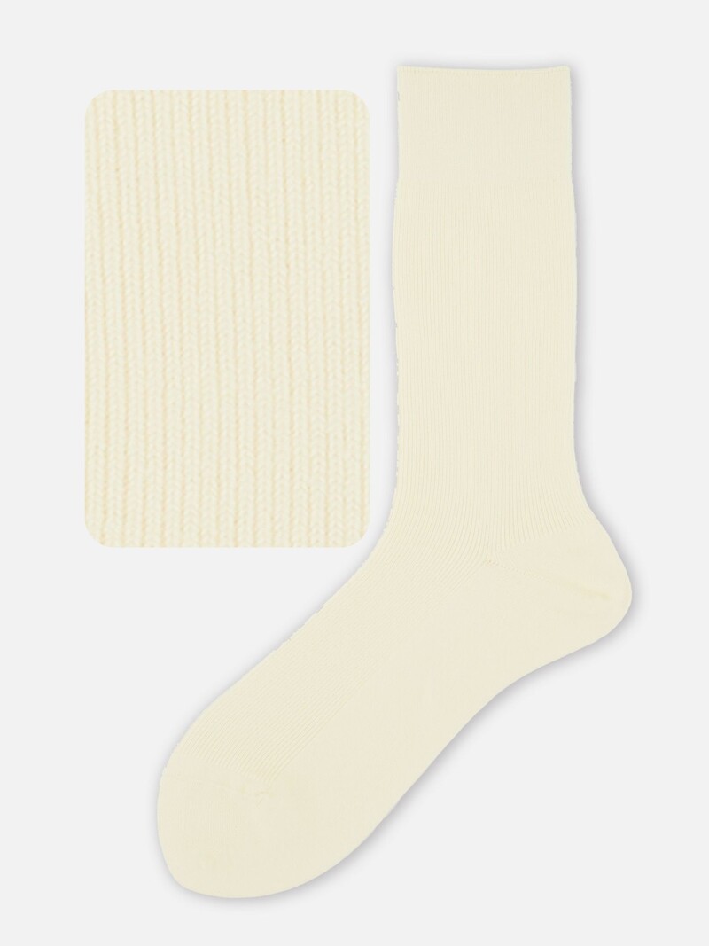 Mi-chaussette laine Mérinos luxe côtes 1x1 M