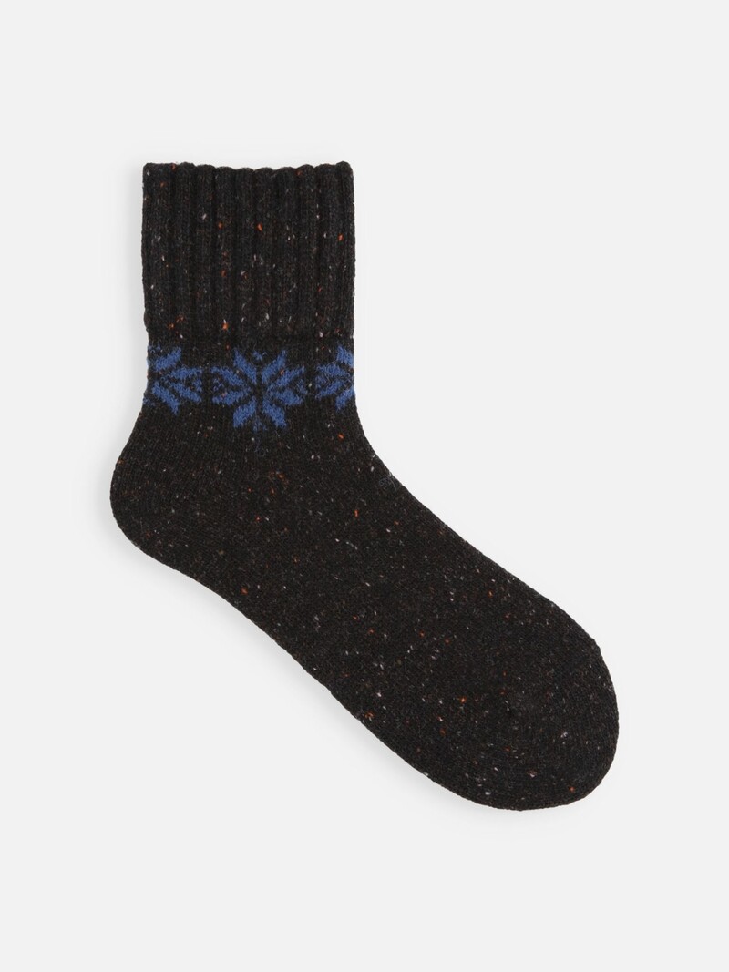 Lambswool Nep Snowflake Low Crew Socks