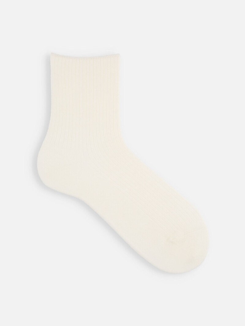 Wool Mixed Soft Top Ribbed Short Socks