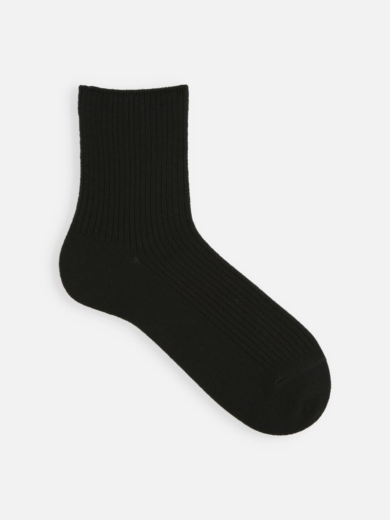 Wool Mixed Soft Top Ribbed Short Socks