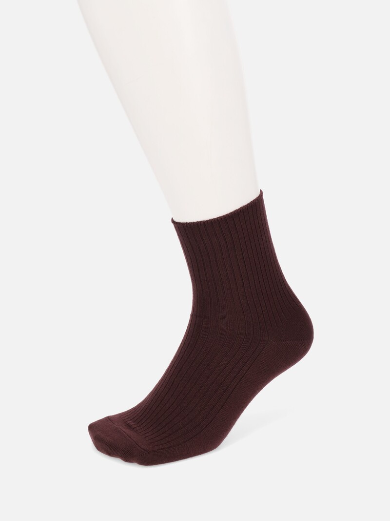 Kurze, gerippte Socken aus Wollmischung mit weichem Oberteil