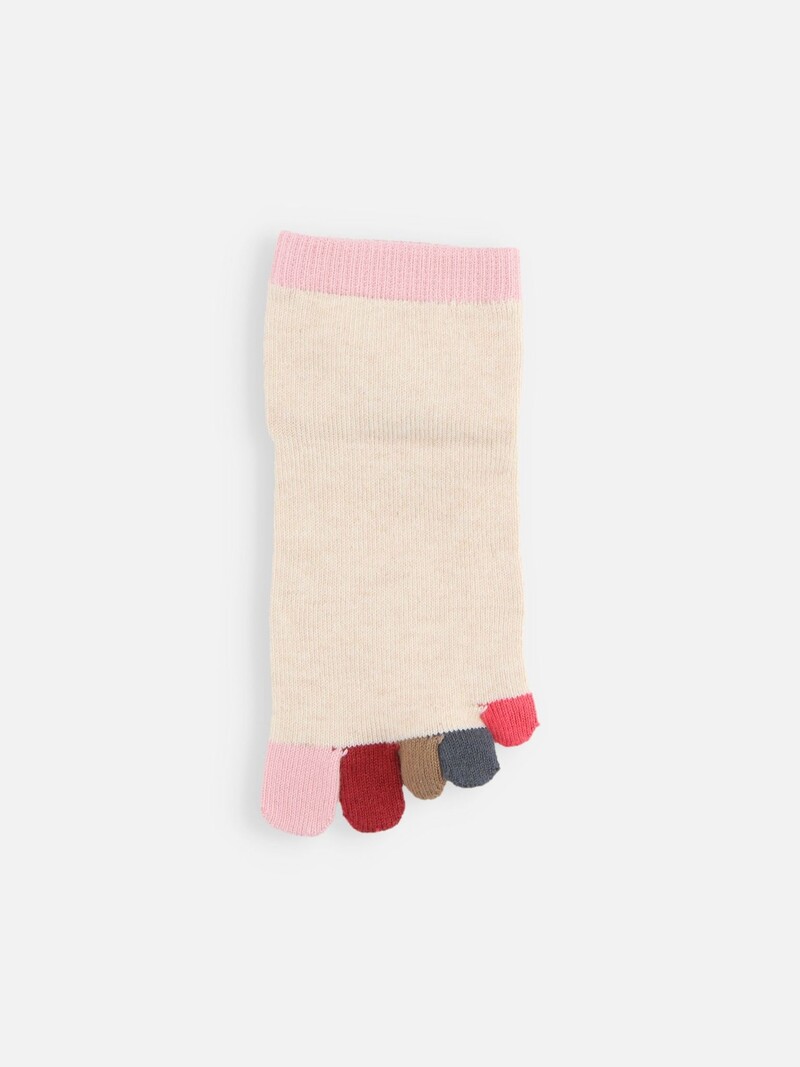 Meia infantil arco-íris com 5 dedos. 19-21cm