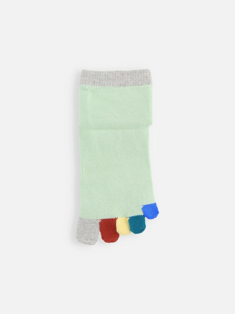 Meia infantil arco-íris com 5 dedos. 19-21cm