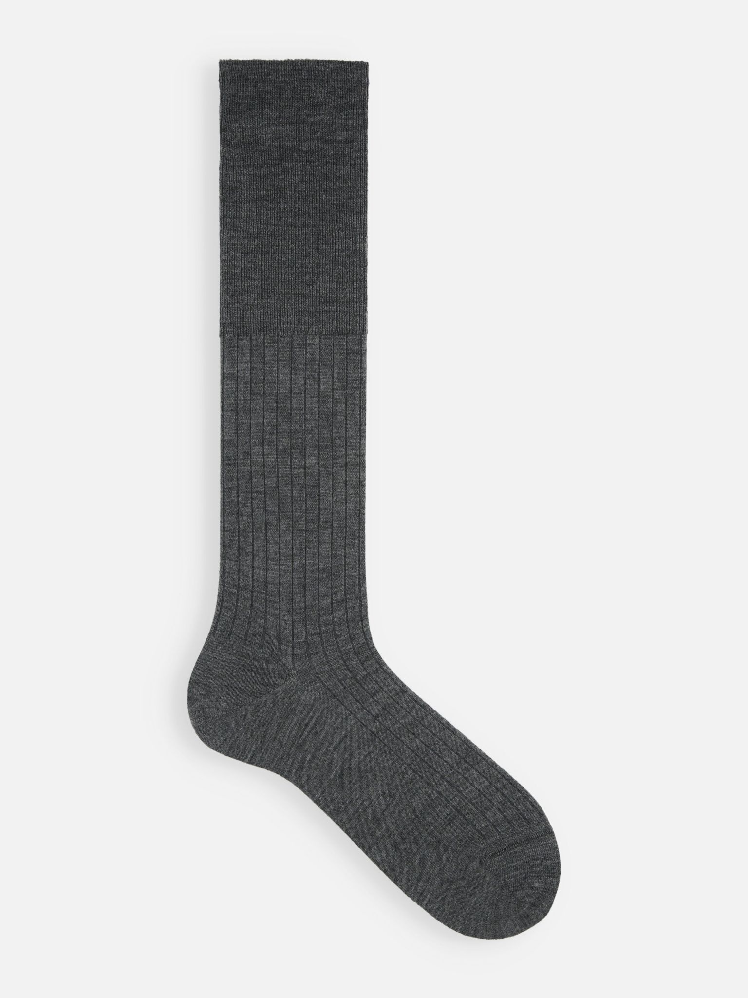 Gerippte hohe Socken aus Merinowolle M