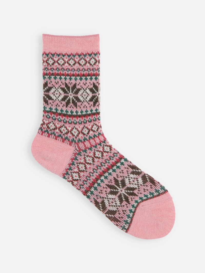 Lambswool Snowflake Low Crew Socks