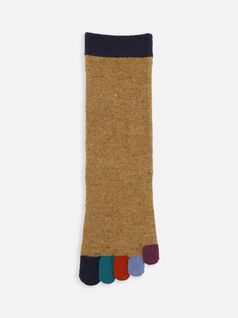 Mi-chaussette 5 orteils arc-en-ciel laine Mérinos S