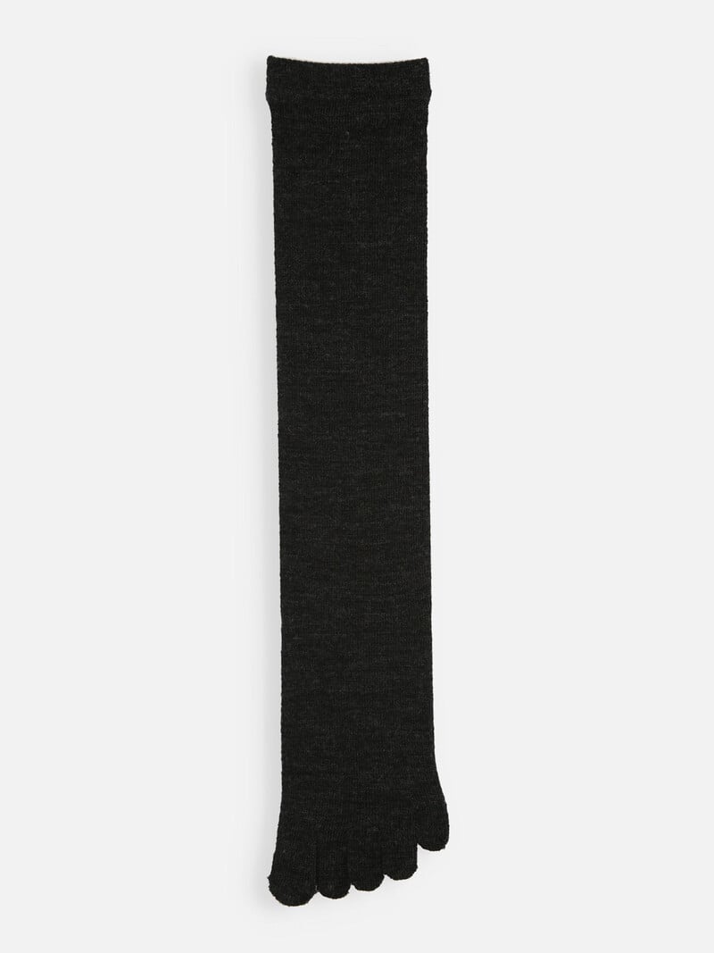 Calzino alto a 5 dita in lana merino fine premium