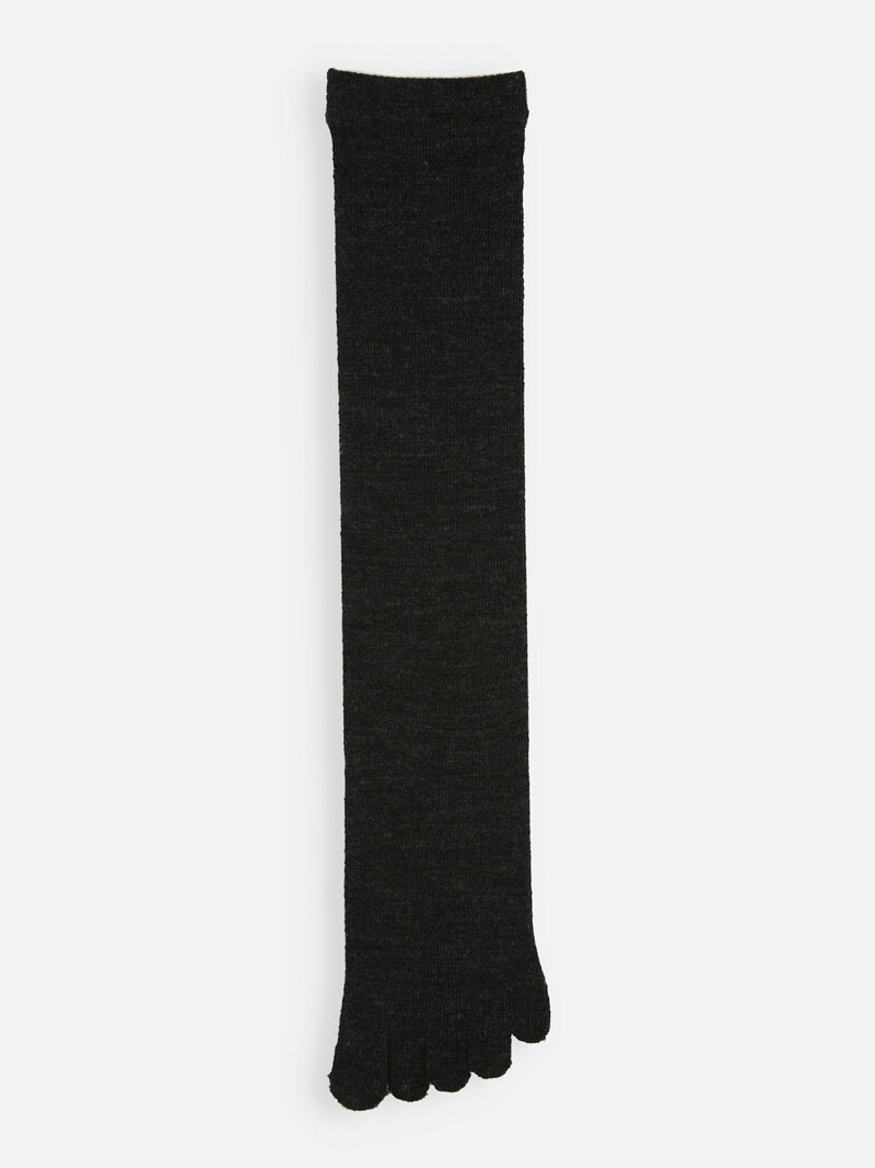 Meia de lã Merino fina premium com 5 dedos de altura