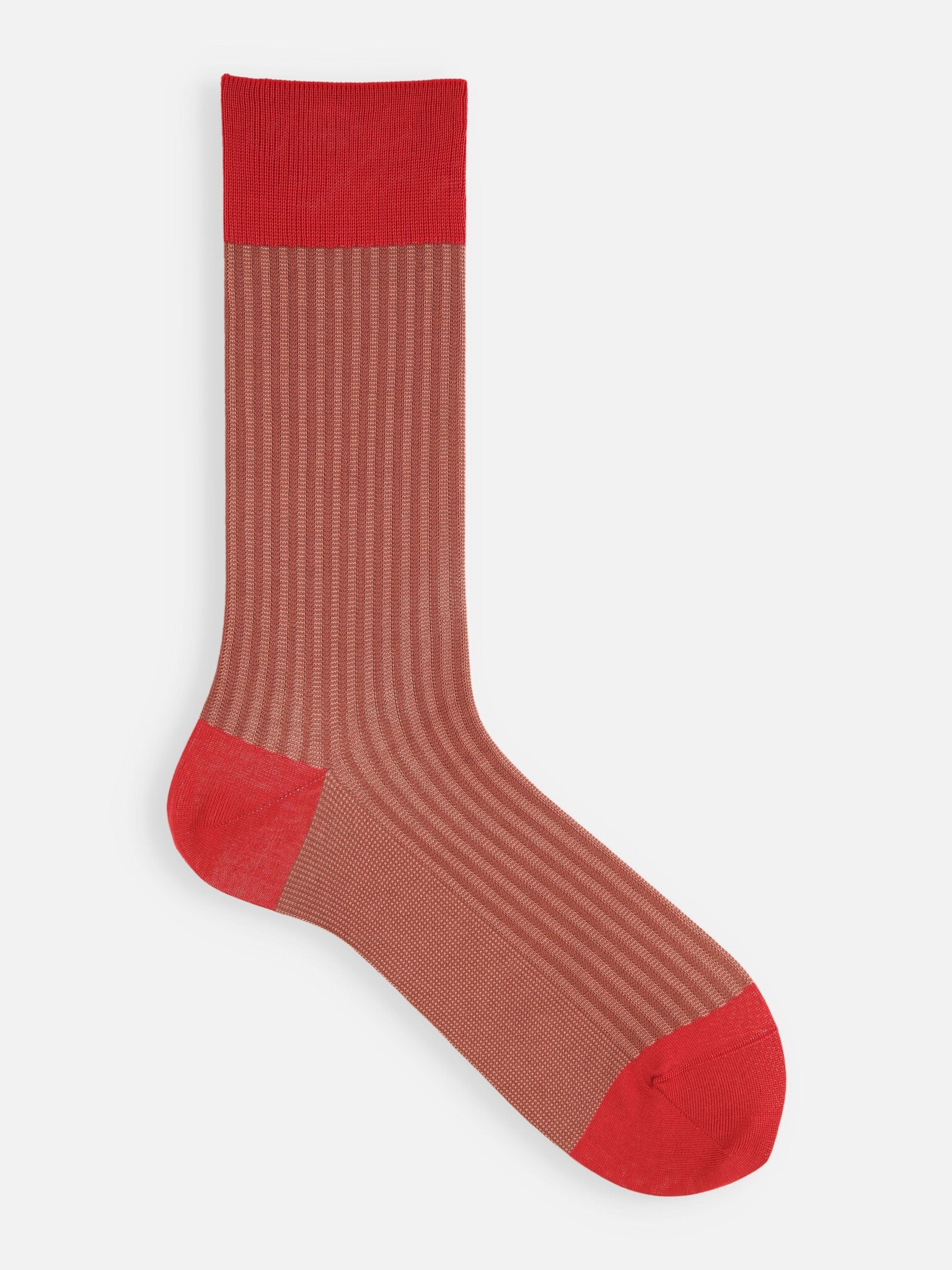 Meias jacquard de cano médio com listras verticais L