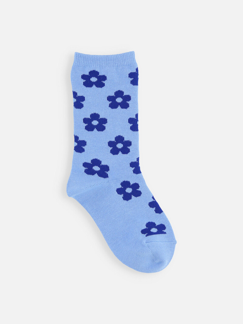 Mi-chaussette motif fleurs Enf.16-18cm