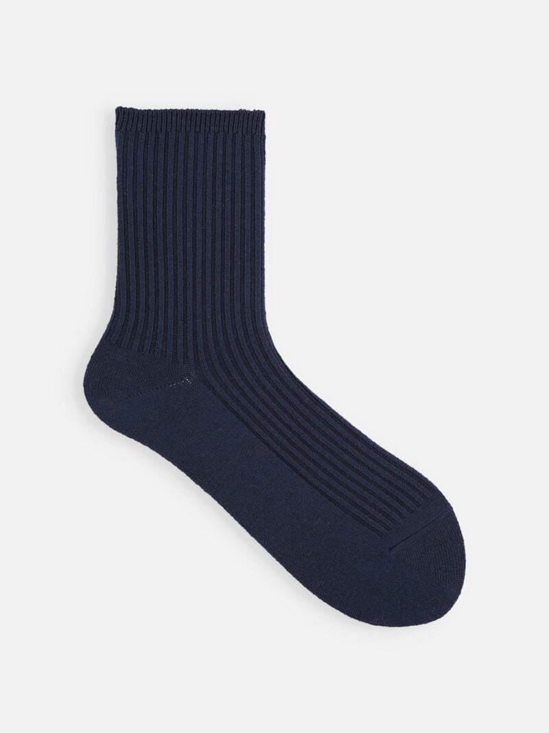 Merino Wool Classic Ribbed Crew Socks